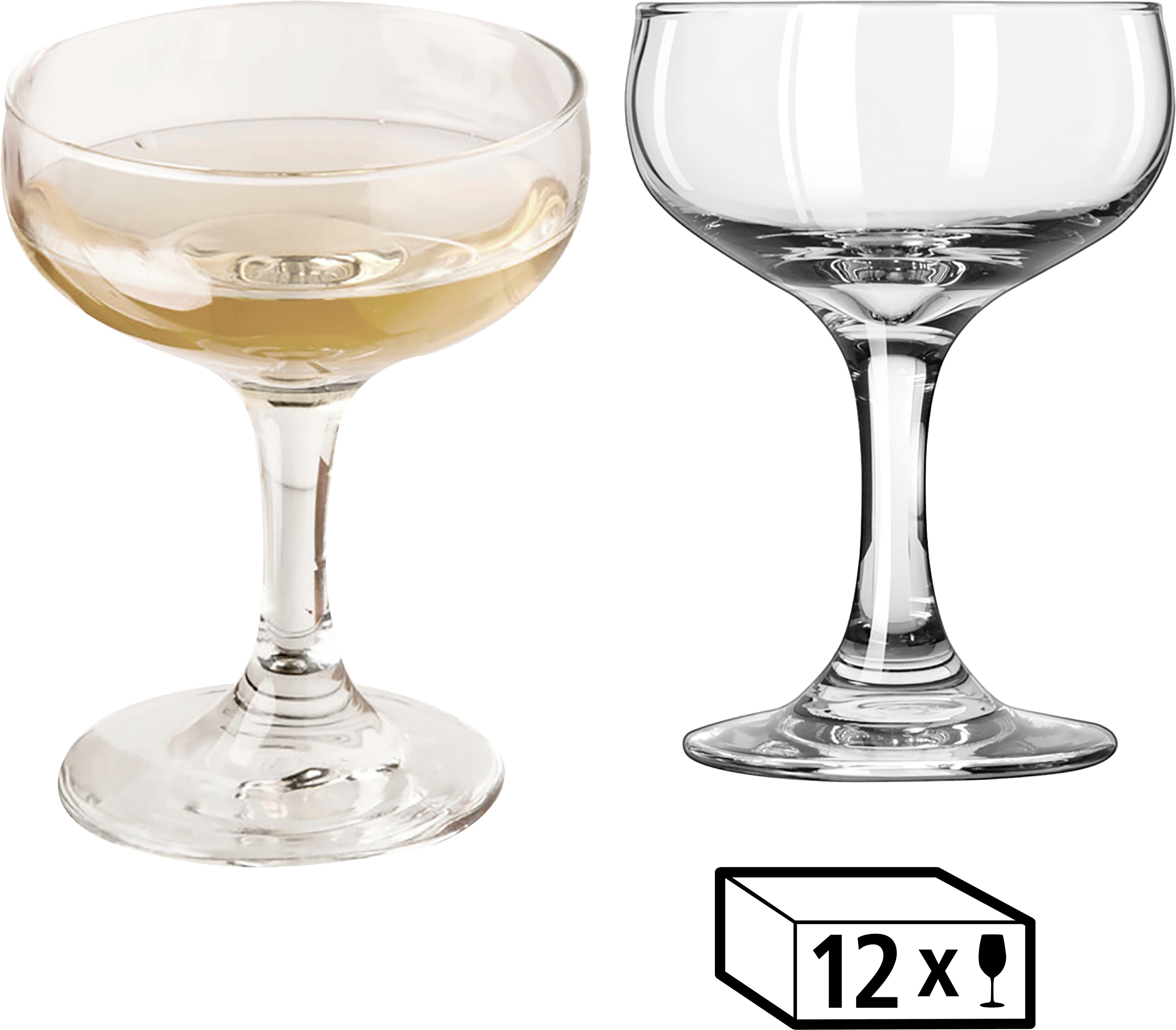 LIBBEY Gläser-Set Coupe Glas -EMBASSY- 163 ml, Ø 8,5 cm, H: 11,5 cm, 12er Set, 12-tlg., Glas, hochwertig verarbeitet, im modernen Design