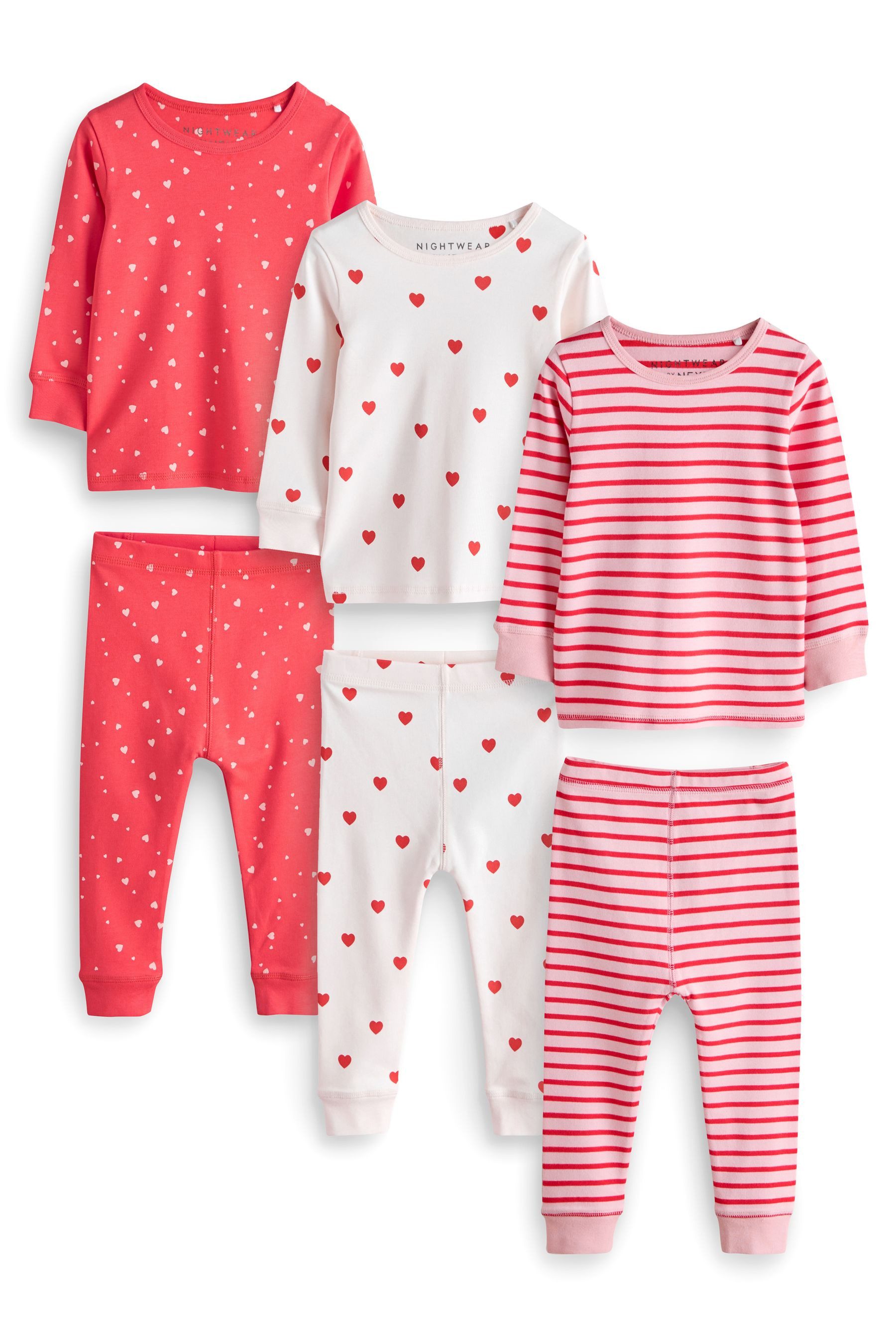 Next Pyjama Snuggle Schlafanzüge, 3er-Pack (6 tlg)