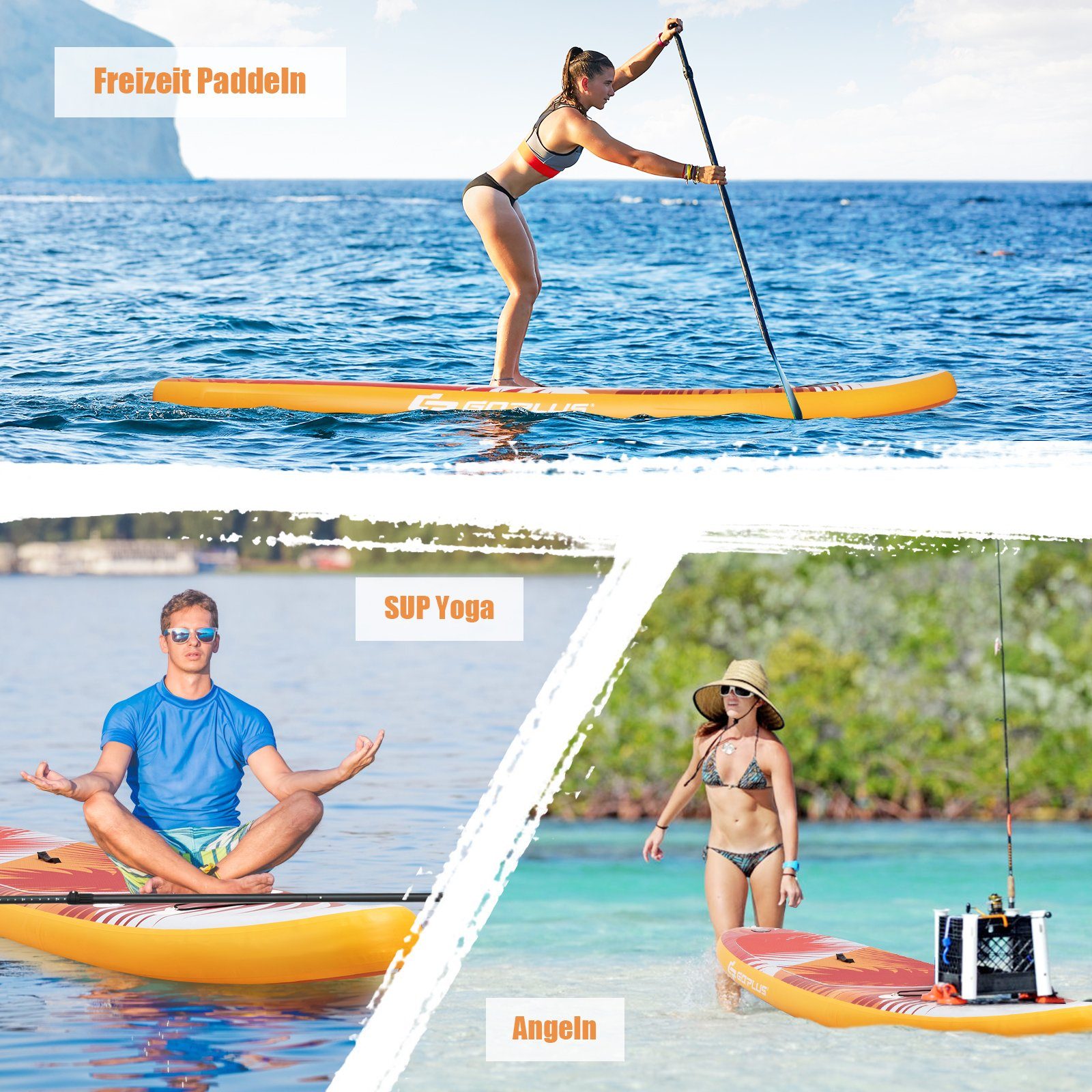 COSTWAY SUP-Board Stand Up Paddle Board, 320cm bis 150kg, mit Pumpe