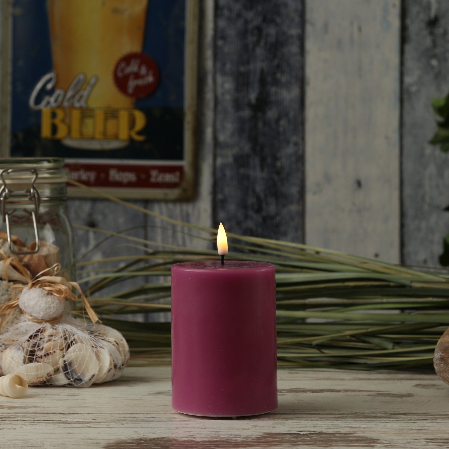 Deluxe Homeart LED-Kerze LED Kerze Mia Echtwachs 3D Flamme flackernd H: 10c günstig online kaufen