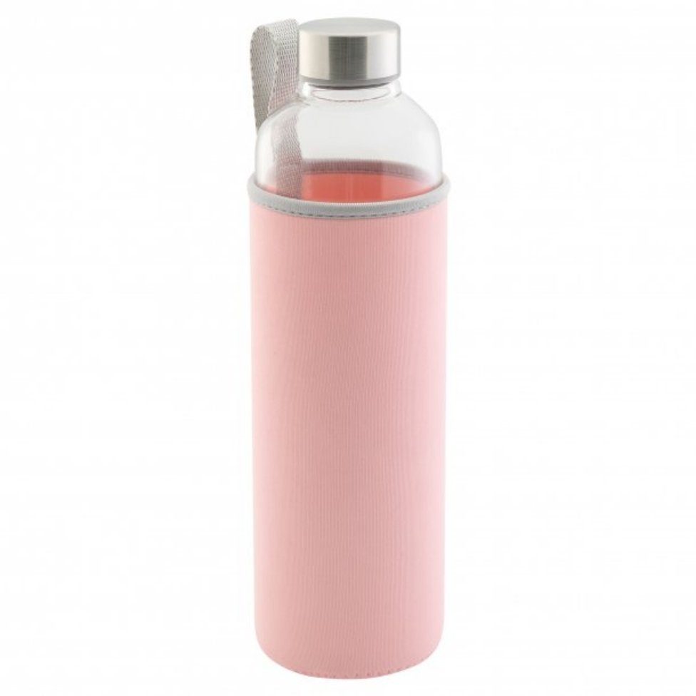 axentia Trinkflasche Trinkflasche, Glas, rosa, ca. 1 l 132664