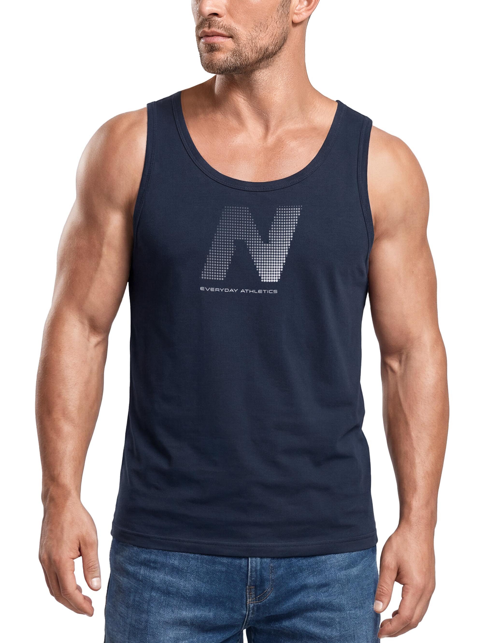 Neverless Tanktop Tanktop Herren mit Grafik-Print - Halftone - Trägershirt Baumwolle mit Print