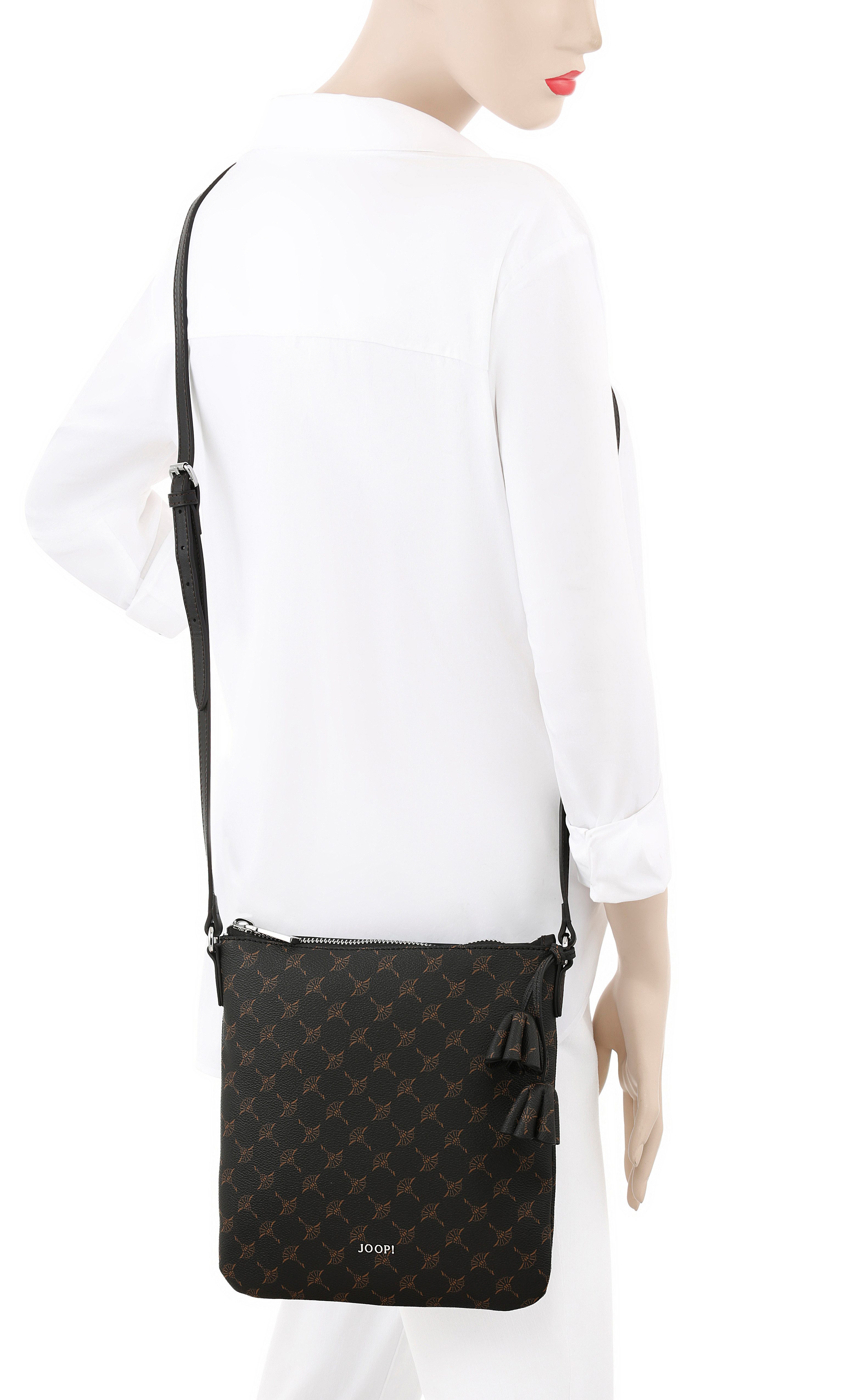 JOOP! Schultertasche flora 1.0 dia shoulderbag mvz1, Damen Umhängetasche mit verstellbarem Schulterriemen
