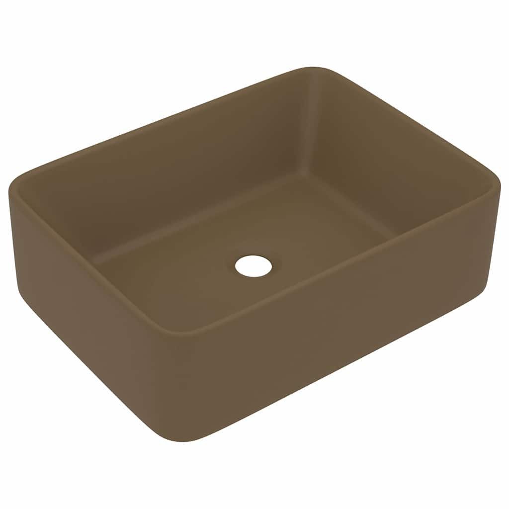vidaXL Waschbecken Luxus-Waschbecken Matt Creme 41x30x12 cm Keramik