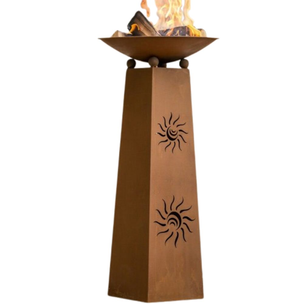 Home-trends24.de Feuerschale Feuer-Säule Pflanzschale Sonne Feuerschale günstig online kaufen