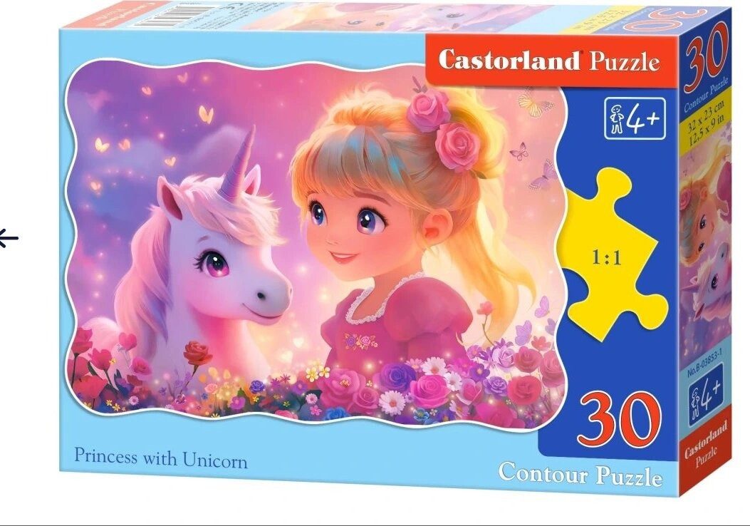 Castorland Puzzle CASTORLAND Puzzle Prinzessin mit Einhorn 30 Puppen, Puzzleteile