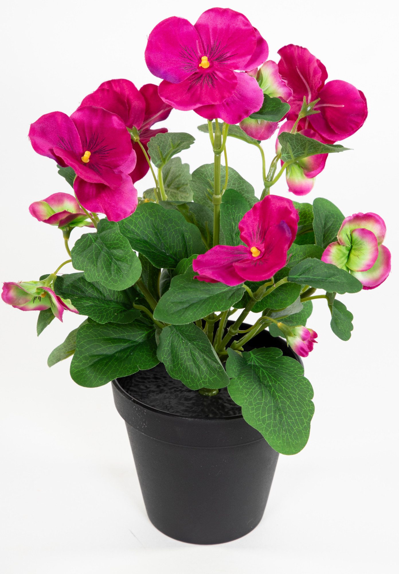 Kunstblume Stiefmütterchen 30cm im Topf FT Kunstpflanzen künstliche Blumen Veilchen, Seidenblumen Roß, Höhe 30 cm, Fuchsia-Pink – Bild 3 von 5