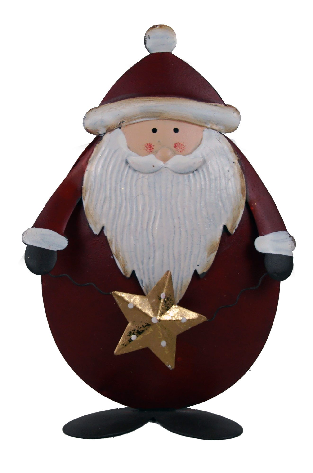 Posiwio Weihnachtsmann 2er-Set Metall-Nikoläuse (2 St)