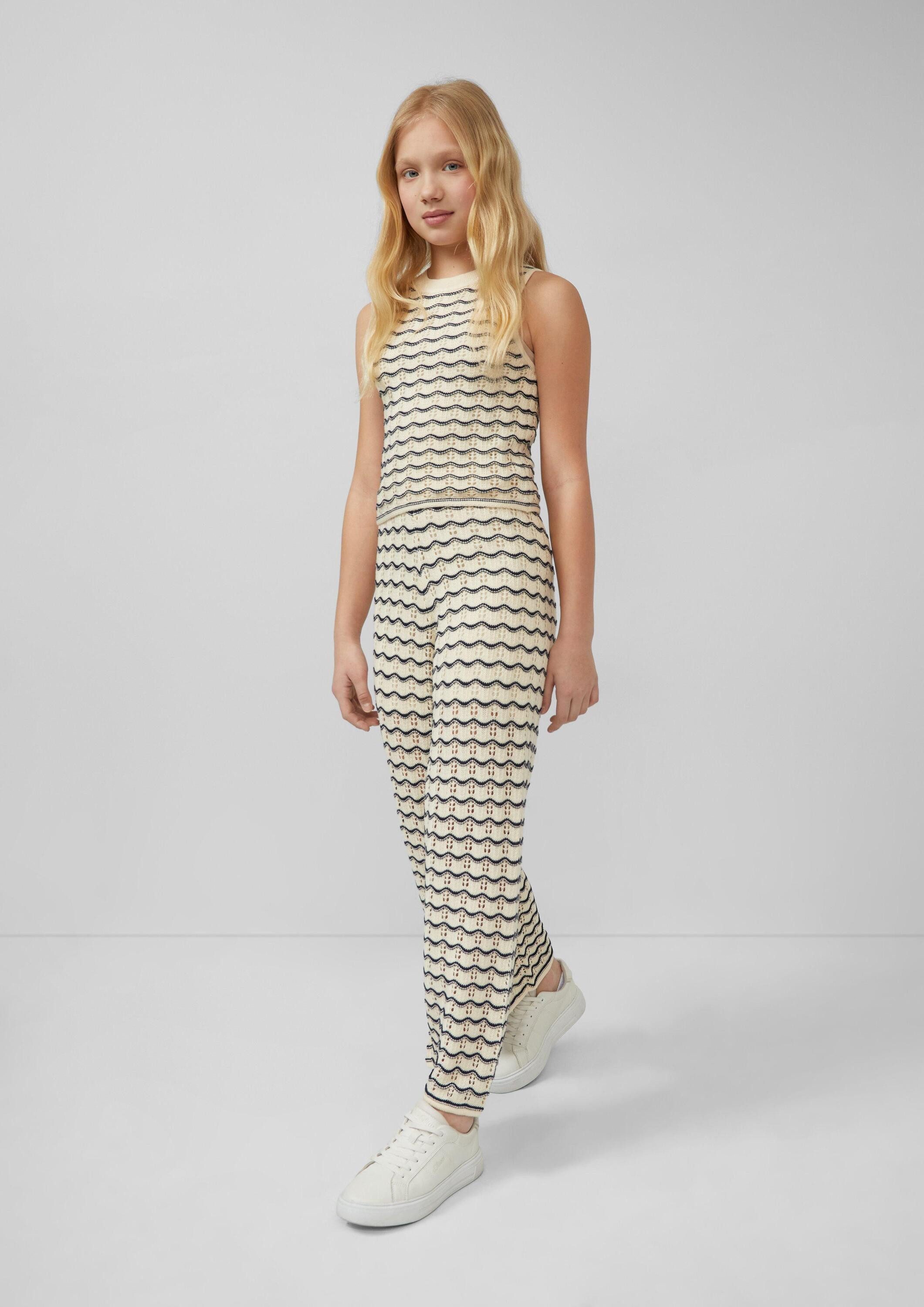 s.Oliver Chinos Leggings Wide-Leg-Hose aus Ajourstrick