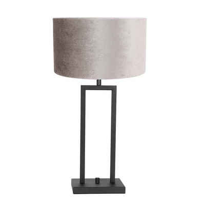 Steinhauer LIGHTING Tischleuchte, Nachttischleuchte Beistellleuchte Leselampe Textil grau schwarz-matt