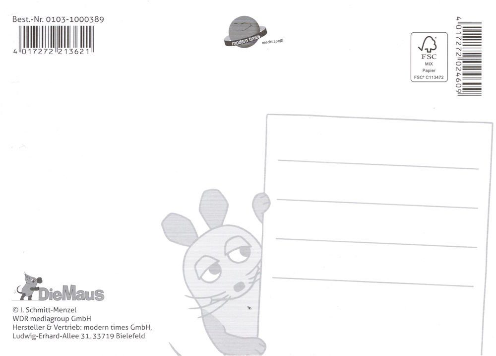 "Sendung Tanzende der Maus: mit II" Postkarte Maus Starschnitt