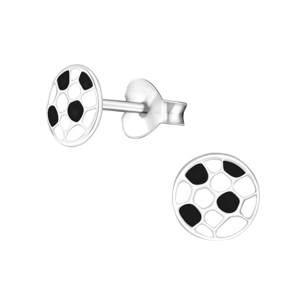 BUNGSA Ohrstecker-Set Ohrstecker Fussball 6mm aus 925 Silber für Kinder (1 Paar (2 Stück), 2-tlg), Ohrschmuck Ohrringe