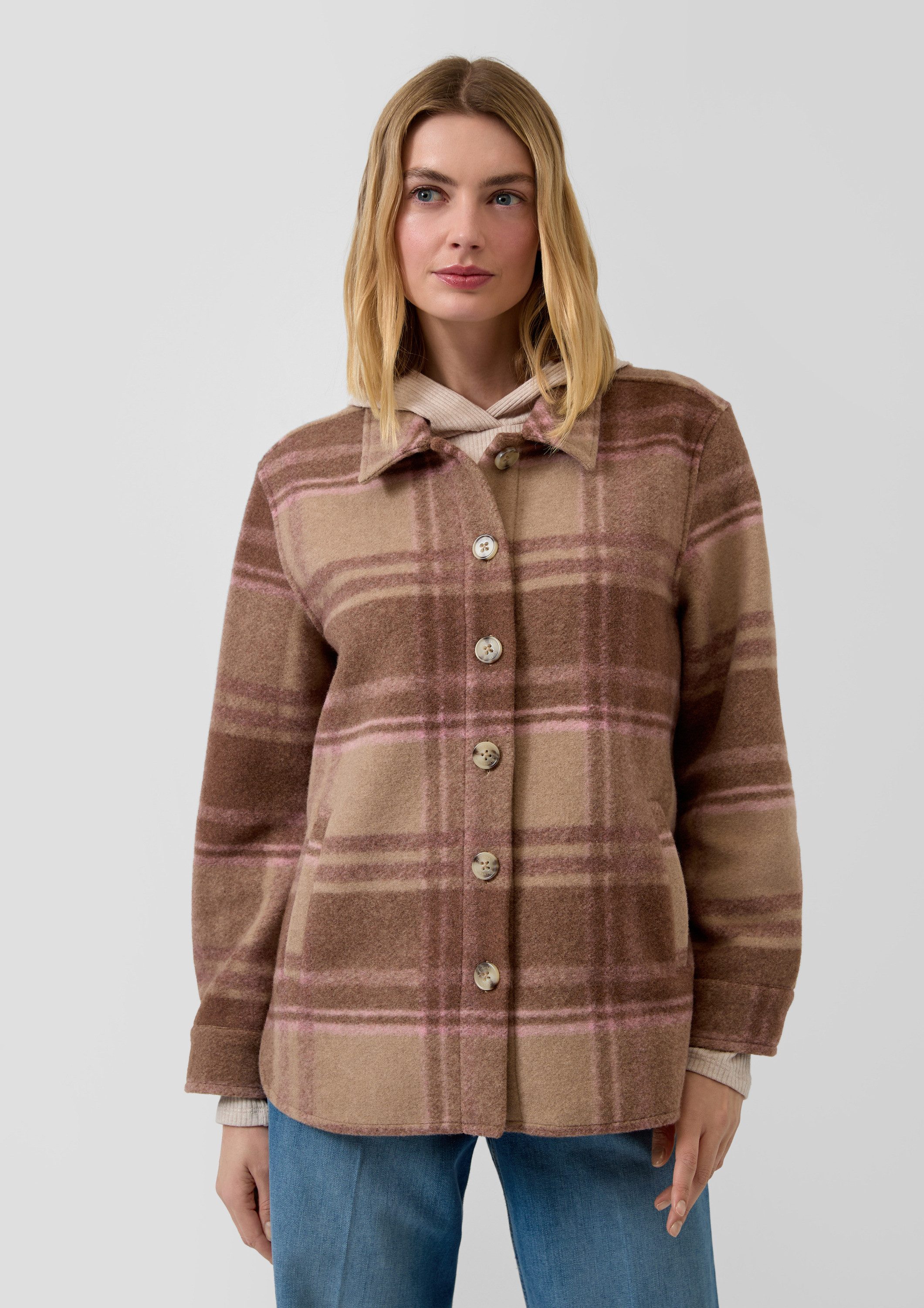 s.Oliver Funktionsjacke Indoor-Jacke Overshirt aus Wollmix