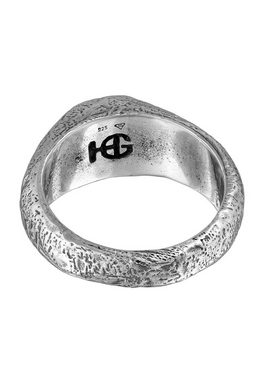 HAZE & GLORY Siegelring Kreis Brauner Jaspis Fashion 925 Sterling Silber