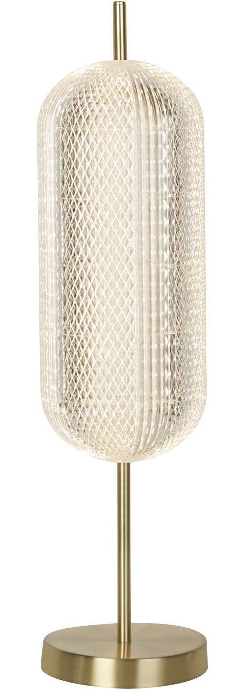 Searchlight LED Tischleuchte Kapsel-LED-Tischleuchte, Satiniertes Messing & Acryl, LED fest integriert