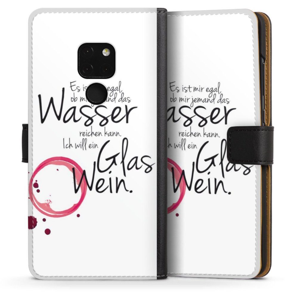 DeinDesign Handyhülle Es ist Mir Egal, Hülle, Handy Flip Case, Wallet Cover, Handytasche Leder Wein Sprüche Statement