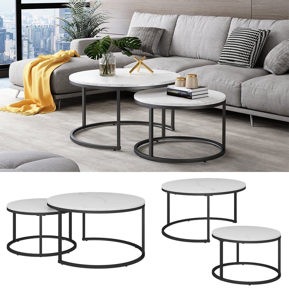 Vicco Couchtisch Montreal, Marmor Weiß, 77 günstig online kaufen