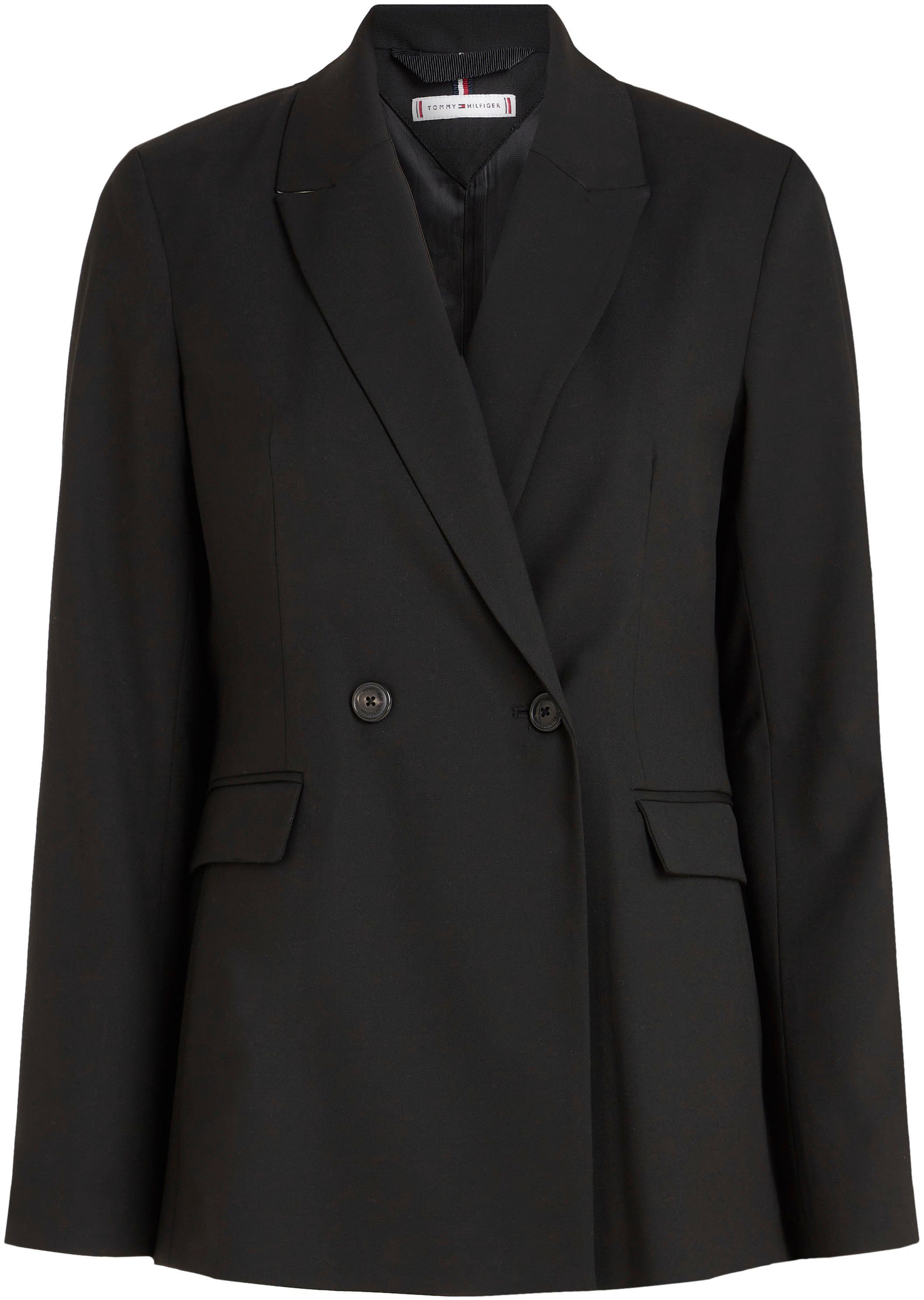 BLEND BLAZER Tommy SLIM Doppelreiher DB POLY modischem im Black Hilfiger VIS Kurzblazer