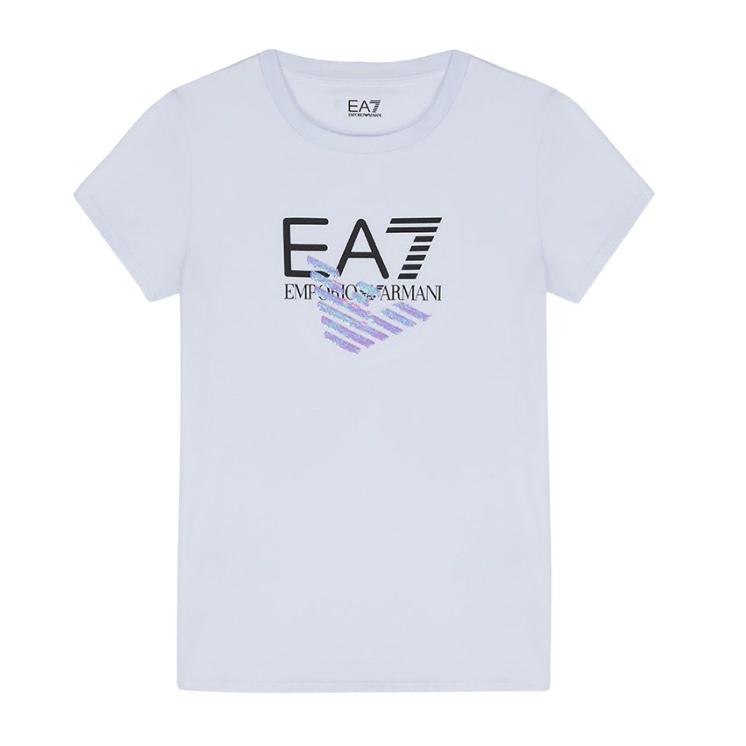 Emporio Armani Print-Shirt EA7 Emporio Armani Kids T-Shirt weiß mit Adler Logoprint