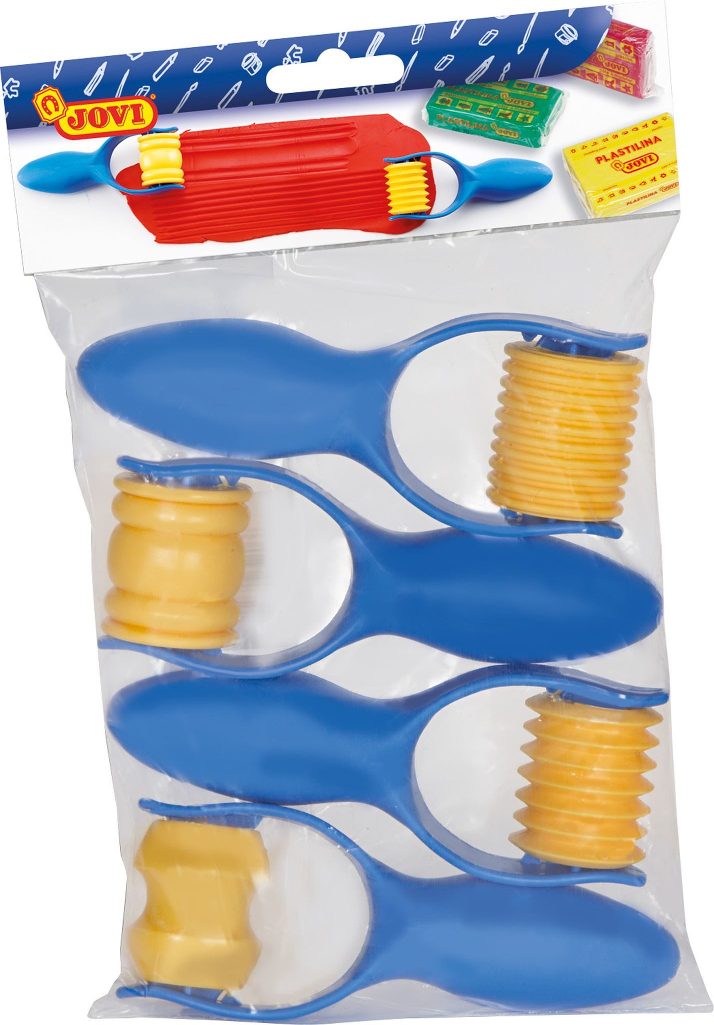 Jovi Modellierwerkzeug JOVI Walzen mit verschiedenem Muster 4 Stück im Beutel