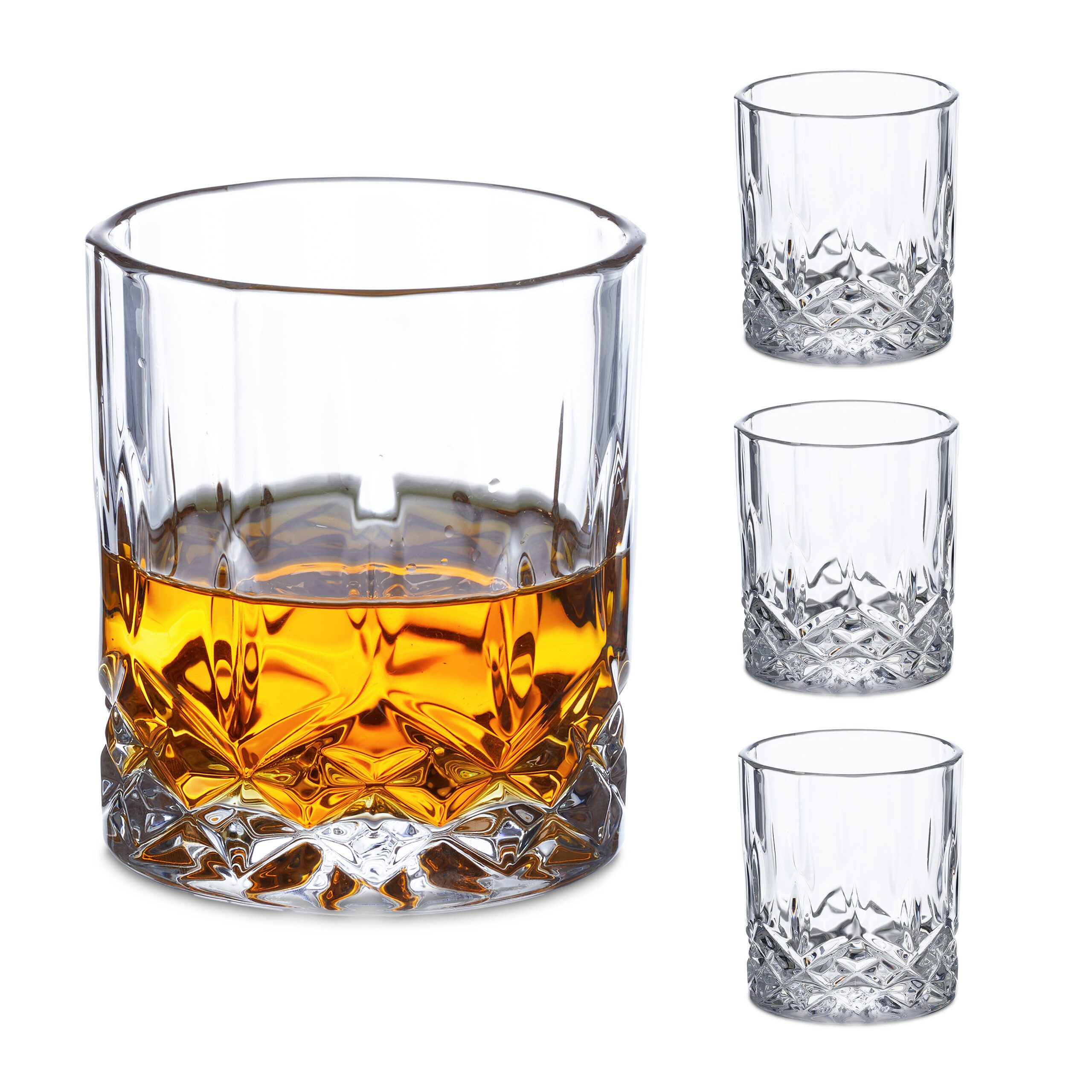 relaxdays Whiskyglas Whiskeygläser 4er Set, 4-tlg., Glas