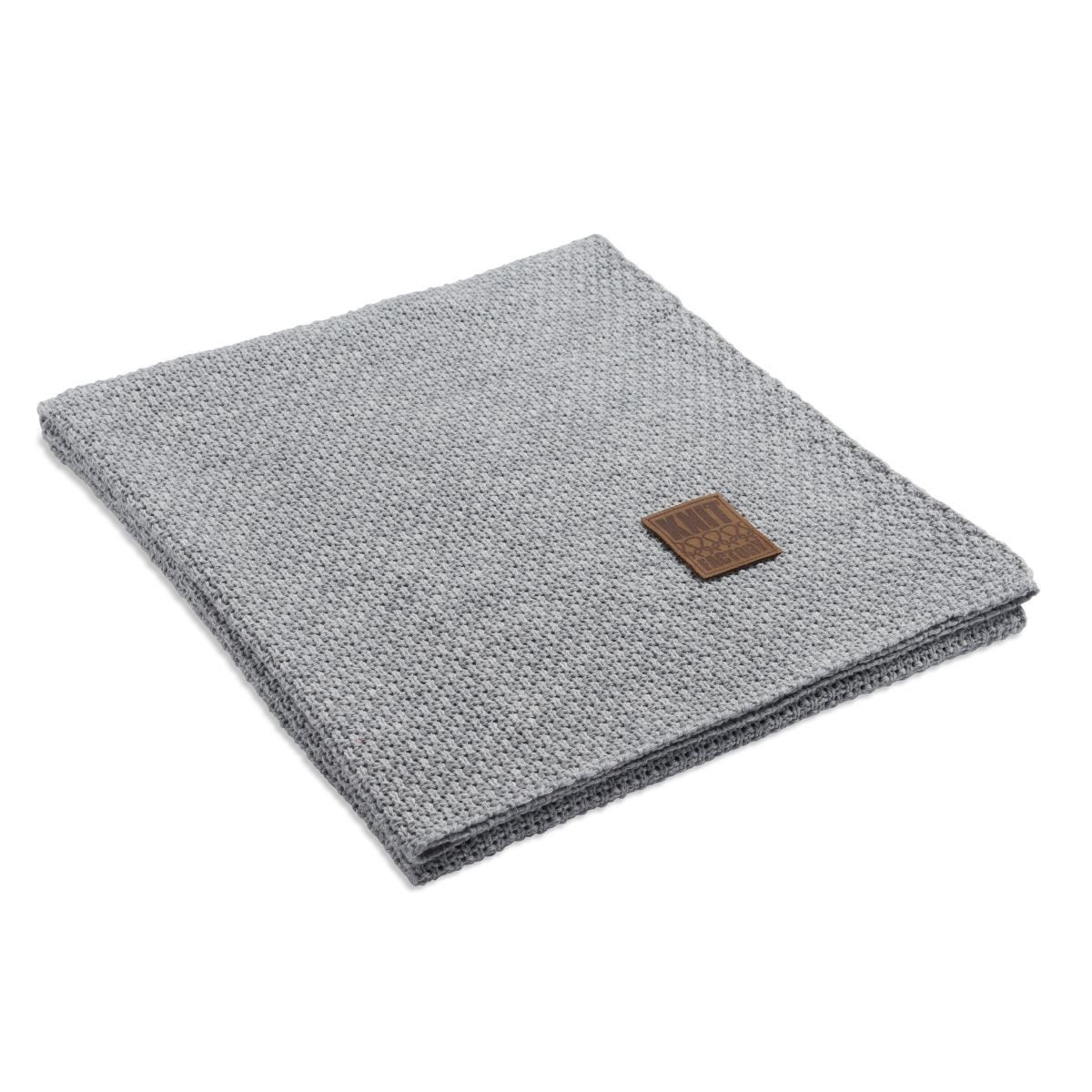 Wolldecke Jesse Plaids 160x130 cm Glatt Grau, Knit Factory, Tagesdecke Kuscheldecke Decke Wohndecke