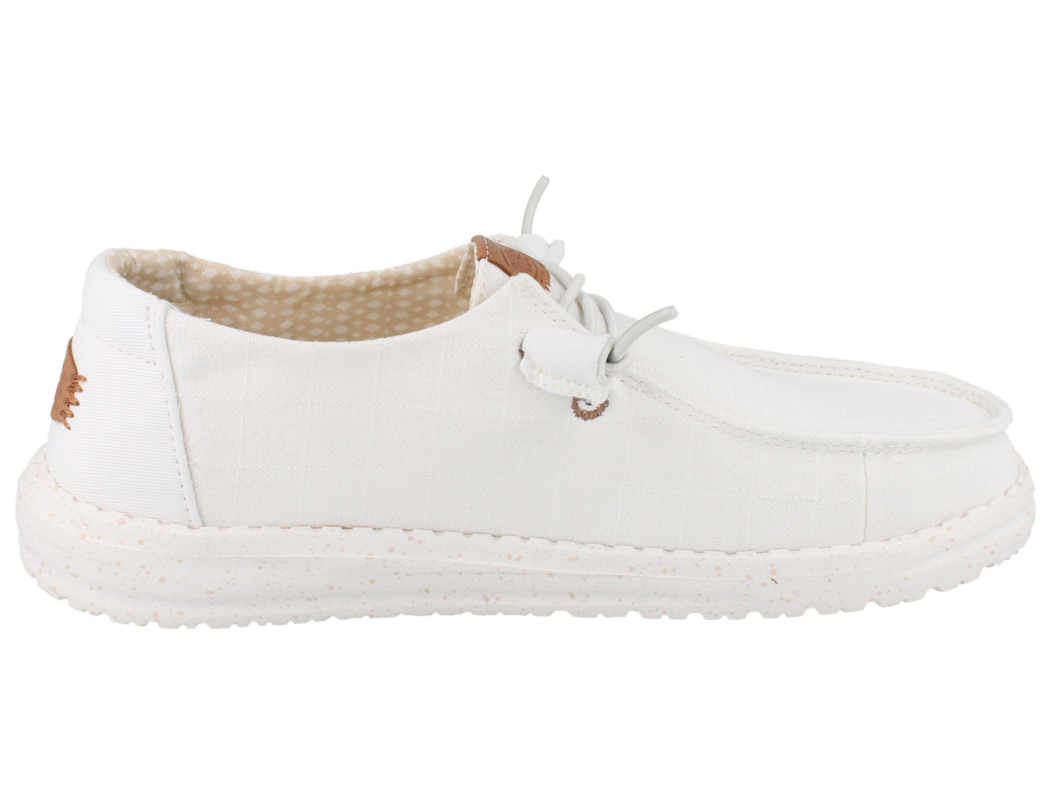 Hey Dude HEY DUDE Wendy Chambray Grid Damen Schlupfsneaker weiß Textil - Slipper Wechselfußbett – Bild 4 von 5