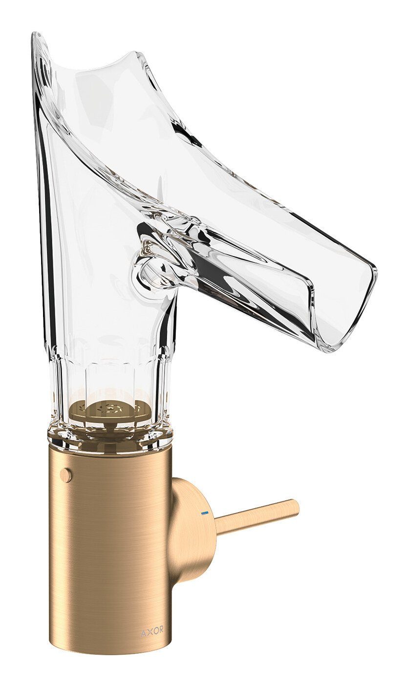 hansgrohe Waschtischarmatur Axor Starck V 140 Einhebel mit Glasauslauf - Brushed Bronze (Facettenschliff)