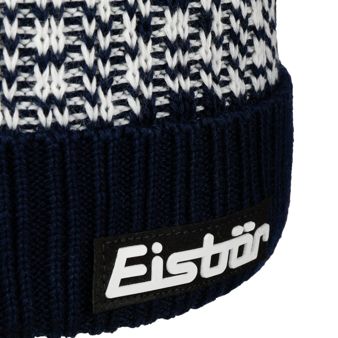 Eisbär Bommelmütze (1-St) Strickmütze mit Schirm, Made in the EU