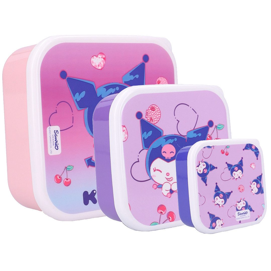 Hello Kitty Lunchbox Kuromi 3 Stück Snackbox Fresh Bites für Schule Ausflüge und Alltag, (3-tlg)