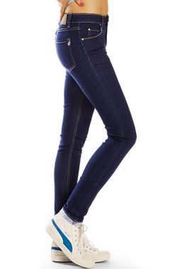 be styled Skinny-fit-Jeans Medium waist slim cut Jeans regular dunkelblaue Jeans stretch Hosen - Damen - j32L-1 mit Stretchanteil, 5 Pocket-Style