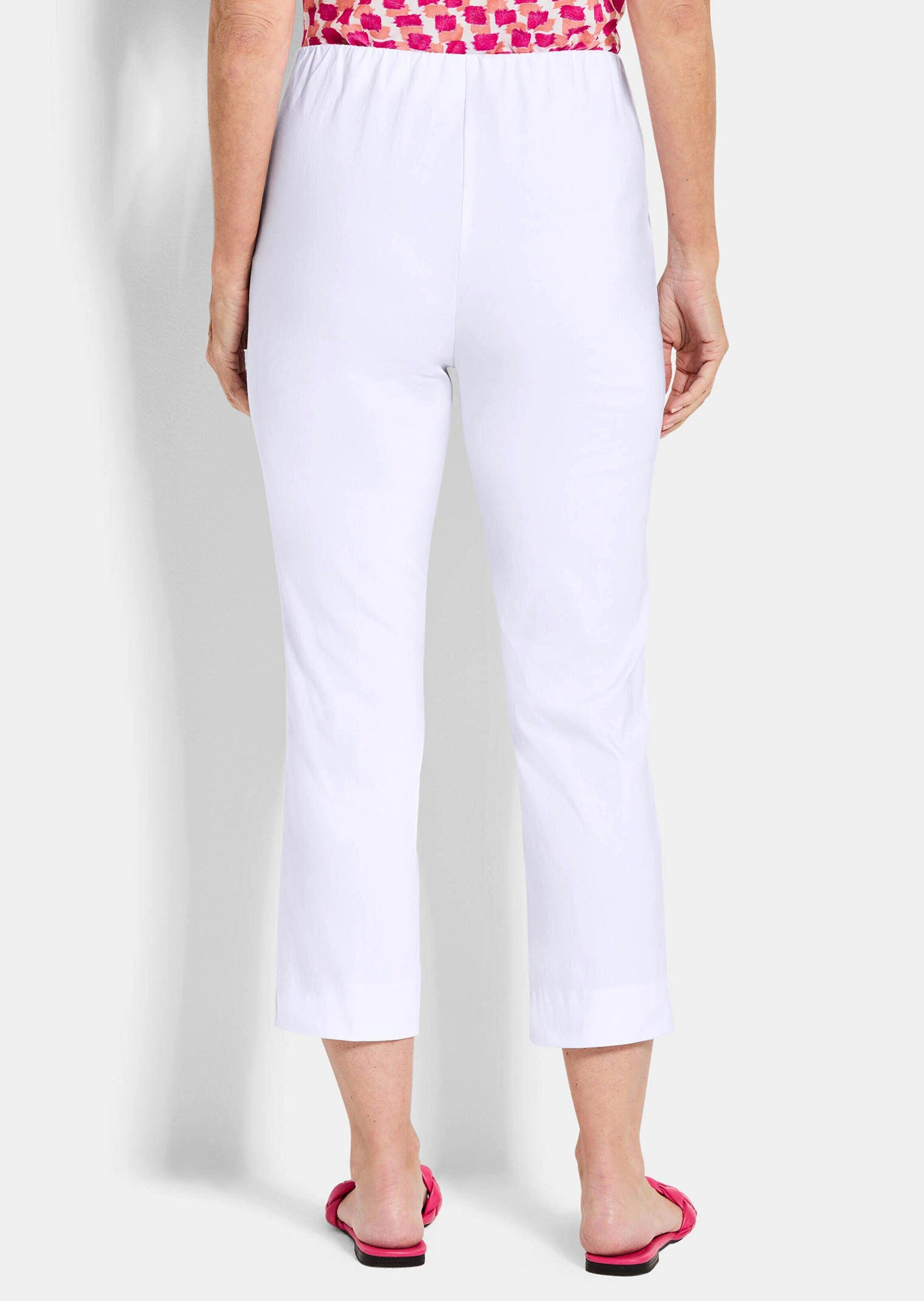 GOLDNER Stretch-Hose Elegante 7/8-Hose mit Biesen Stretchhose mit Schlupfbund, Eingriffstaschen und 7/8-Länge
