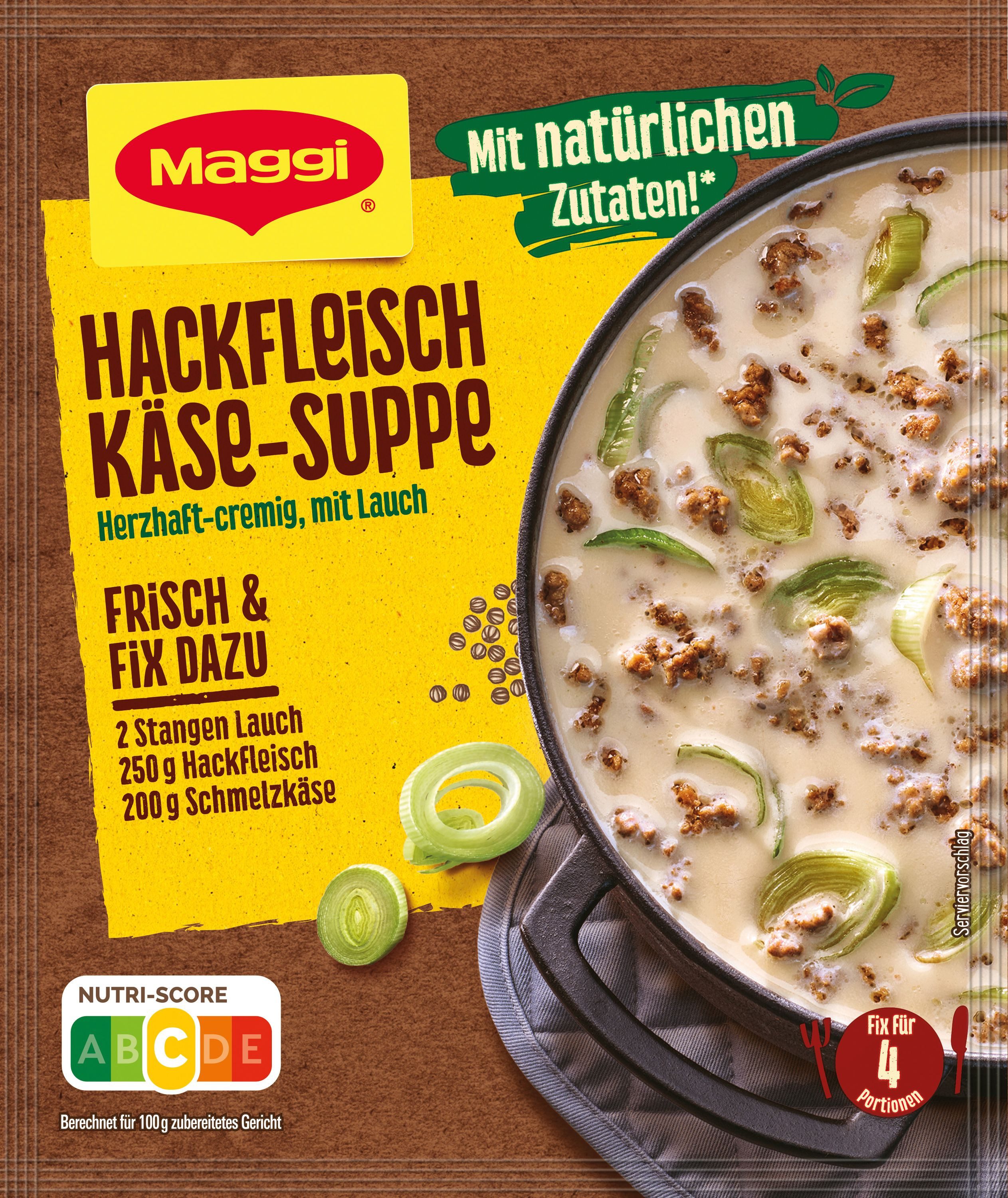 MAGGI Fertiggericht, Maggi Fix Hackfleisch Käse Suppe mit