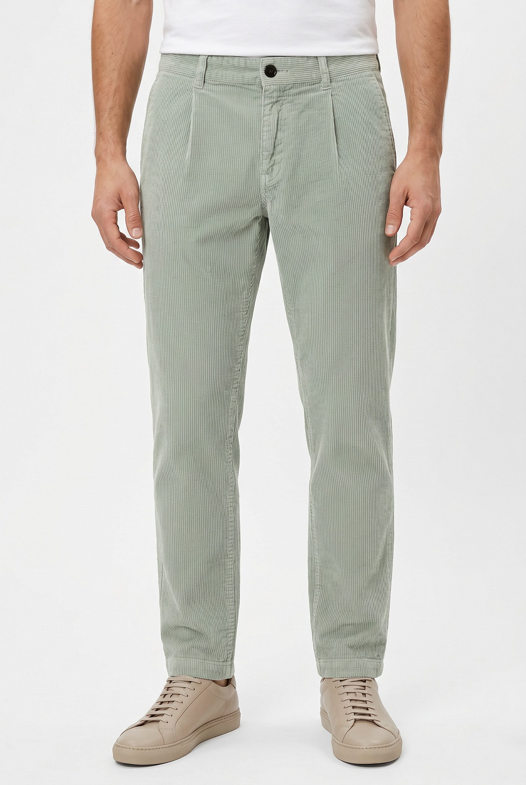 BOSS ORANGE Cordhose Pleated tapered fit, Feincord-Qualität, Bundfalte