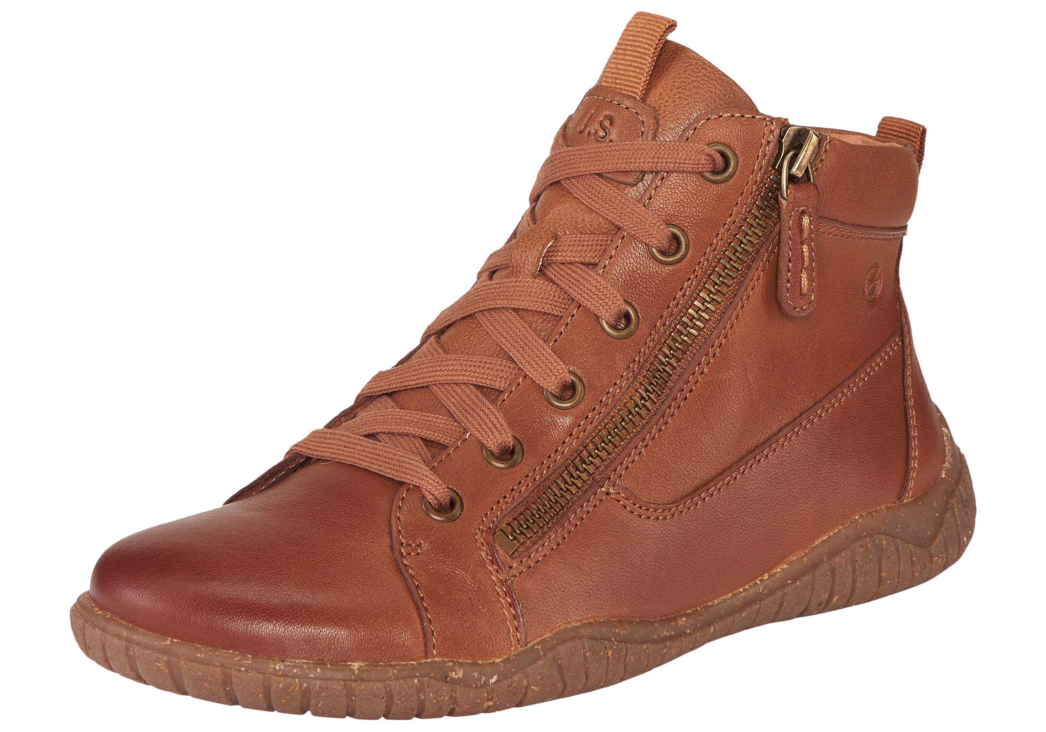 Josef Seibel Wynona 15 Barfußschuh Schnürboots mit zwei Reißverschlüssen, Weite G (weit)