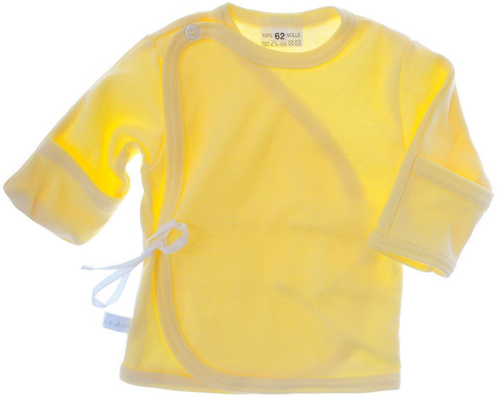 44 La 68 56 Wickelshirt Neugeborene 50 Bortini Wickelhemdchen Flügelshirt für Gelb Baby 62