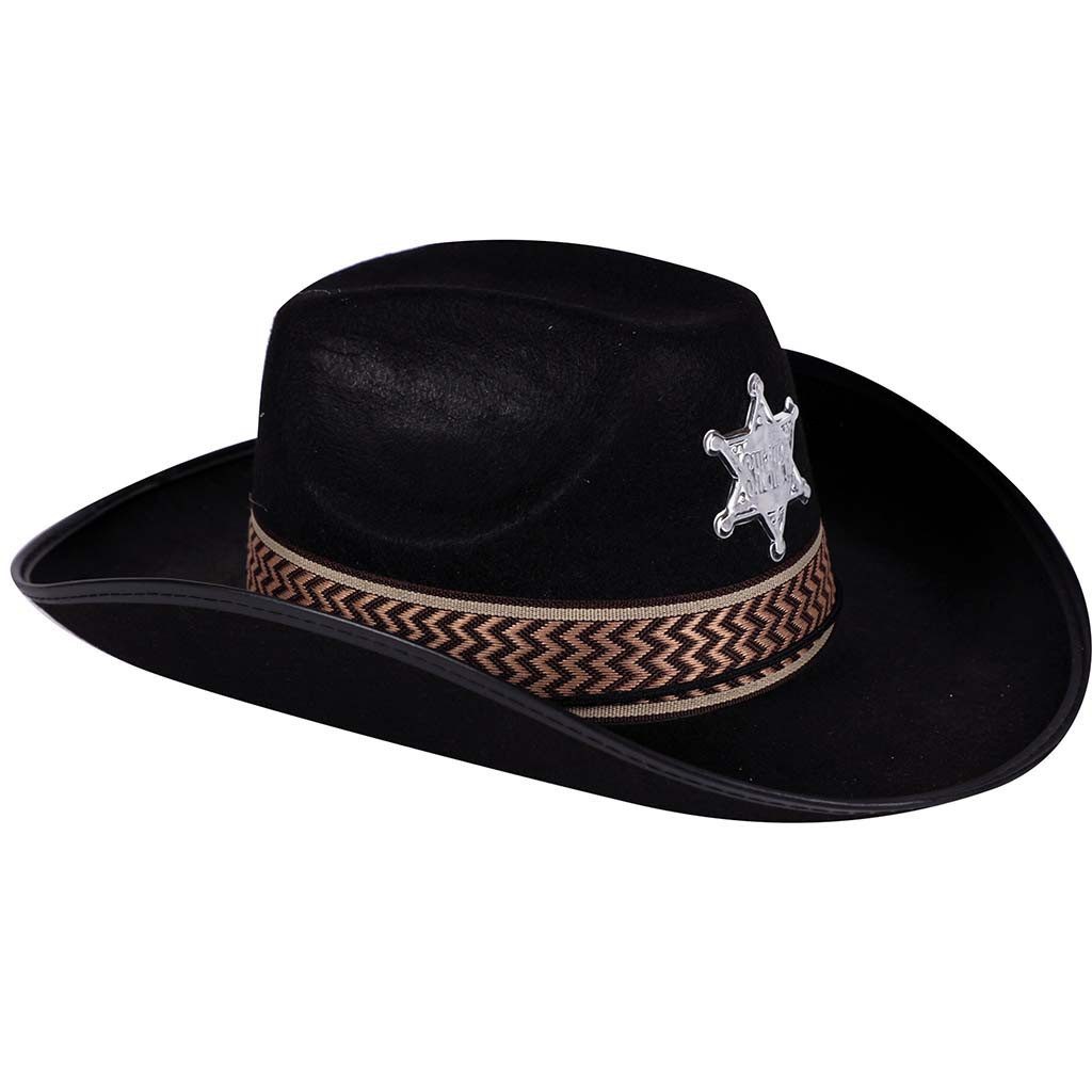 Fyasa Kostüm Cowboyhut Erwachsene schwarz