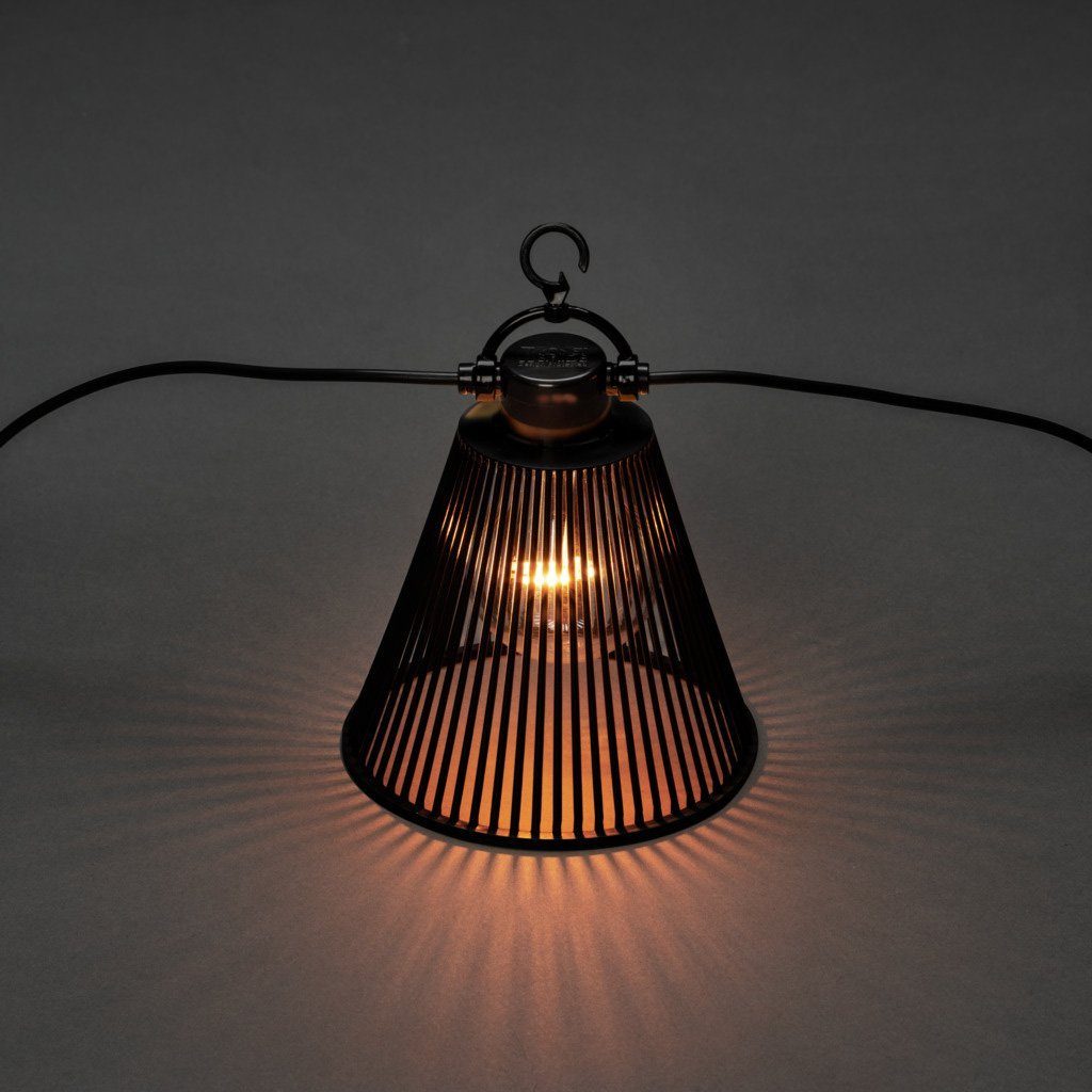 KONSTSMIDE LED-Lichterkette Biergarten - Basis-Set, inkl. Dimmer, E27, 10 klare Birnen / bernsteinfarbene Dioden