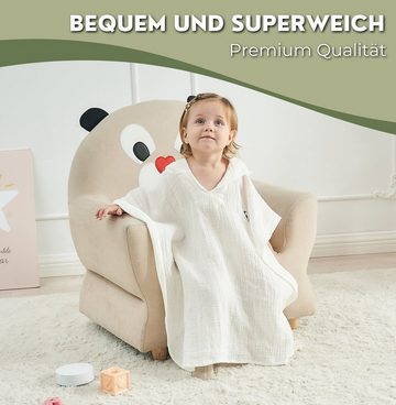 Alavya Home® Badeponcho Premium Unisex Bademantel Baby & Kinder I 3er SET, 60 x 60 Poncho, Baumwolle, Badehandtuch mit süße Kapuze mit Öhrchen