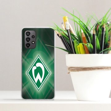 DeinDesign Handyhülle SV Werder Bremen Offizielles Lizenzprodukt Wappen Werder Bremen Laser, Samsung Galaxy A23 5G Silikon Hülle Bumper Case Handy Schutzhülle