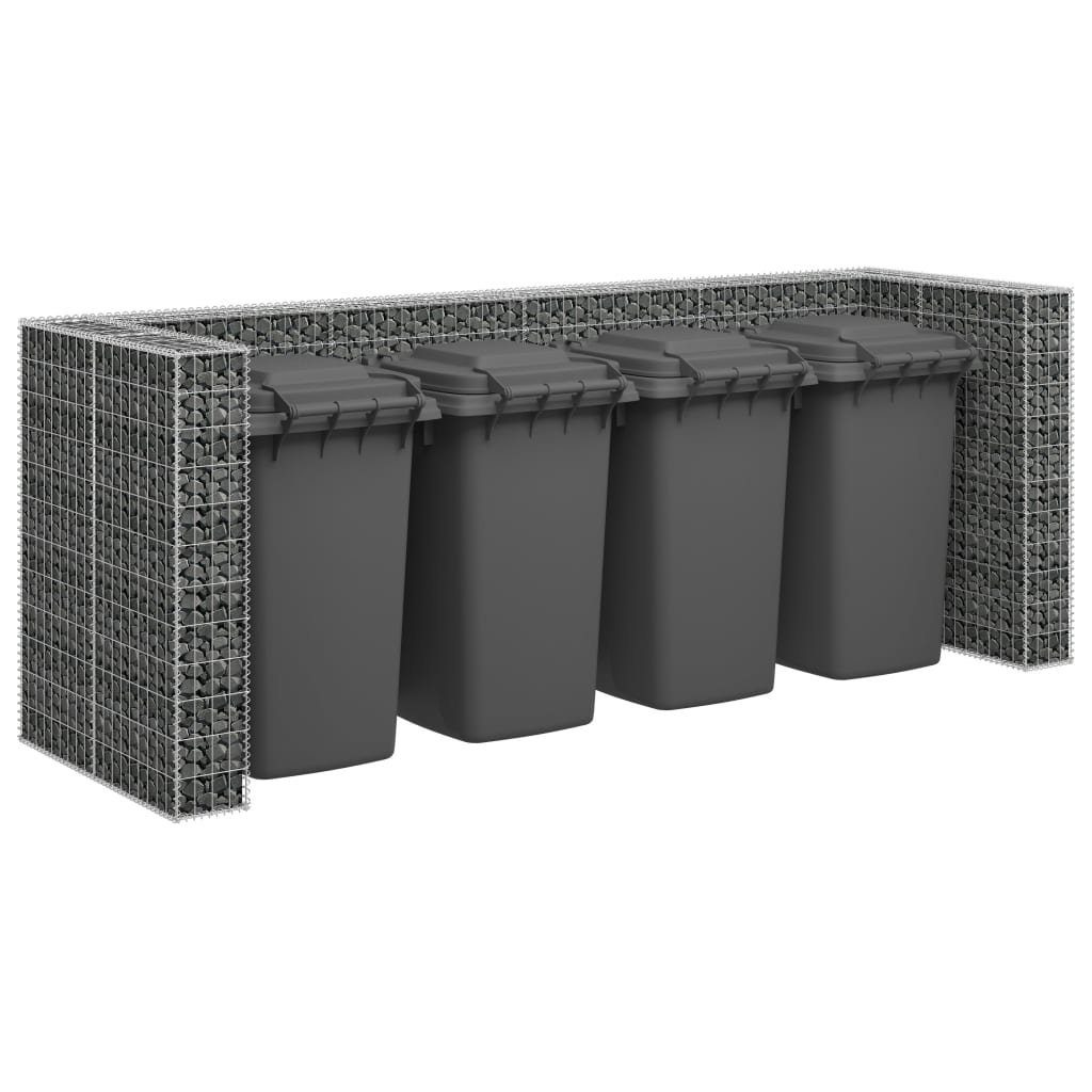 vidaXL Mülltonnenbox Gabionenwand für Mülltonnen Verzinkter Stahl 320×100×120 cm