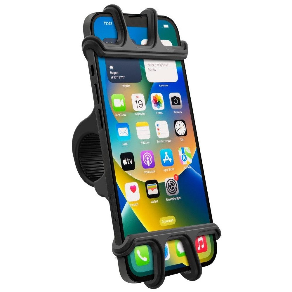 Hama Mobile Phone Holder 00201967 Bicycle Mobile Phone Mount Flexible for Handlebars Black (Flexible Mount for Handlebars)