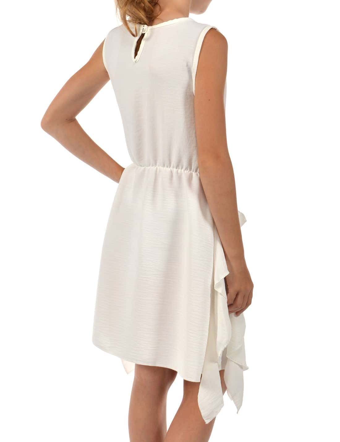 KMISSO Sommerkleid Mädchen Rock bequem breite und Volants Träger Weiß (1-tlg) zu am Kleid tragen