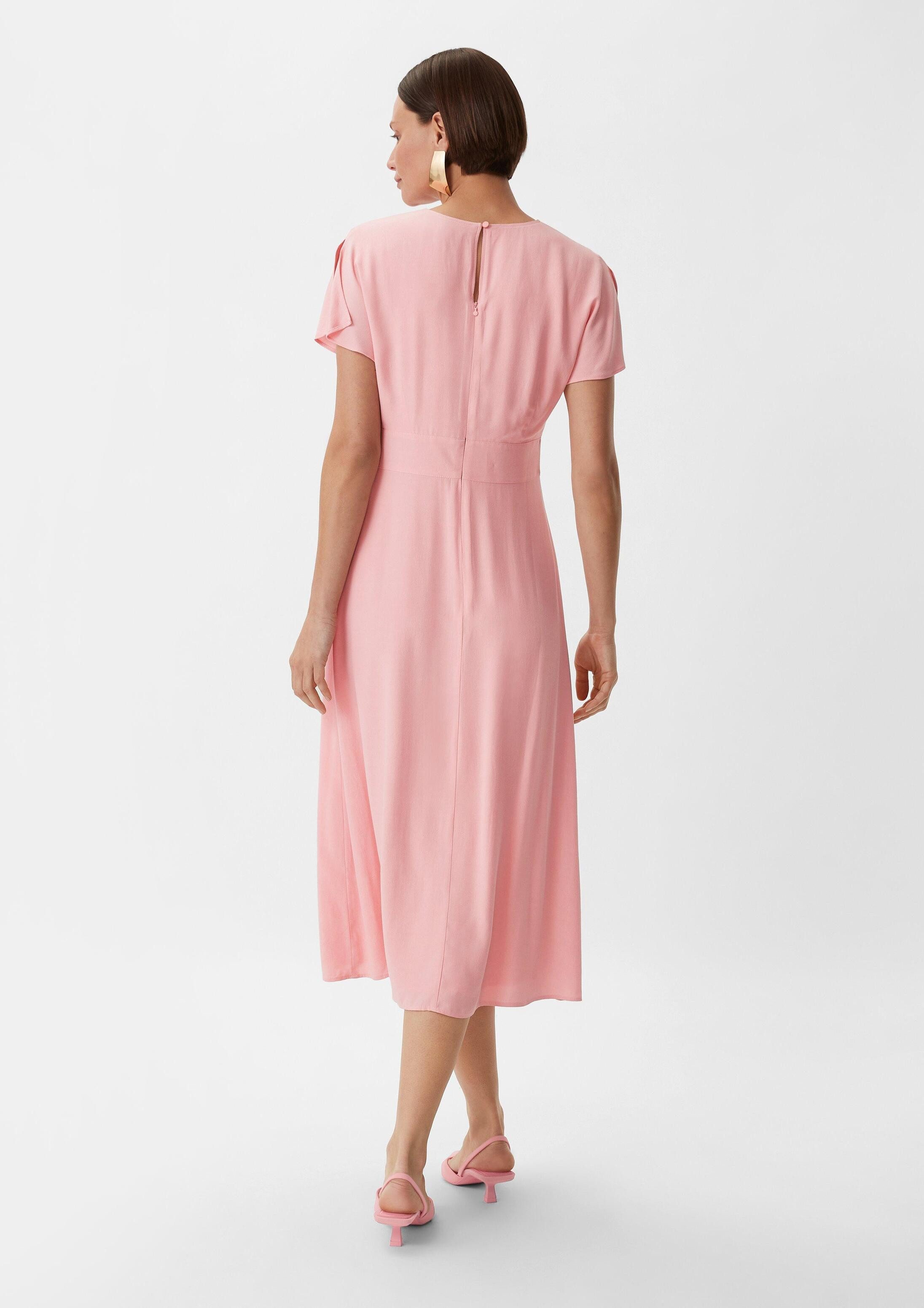 comma Midikleid Kleid Midi-Kleid aus Satin