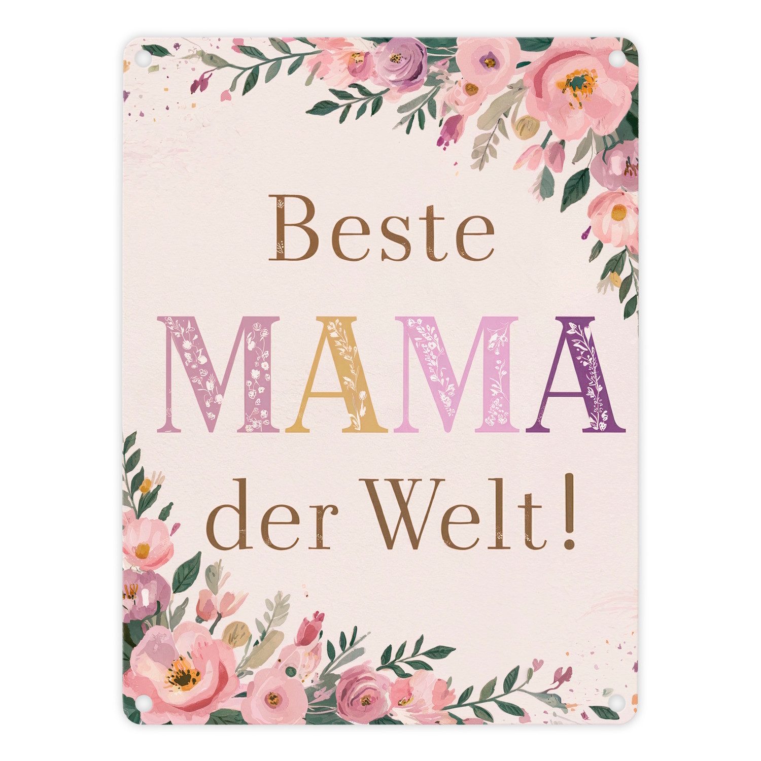 Metallschild Beste MAMA der Welt Metallschild in 15x20 cm