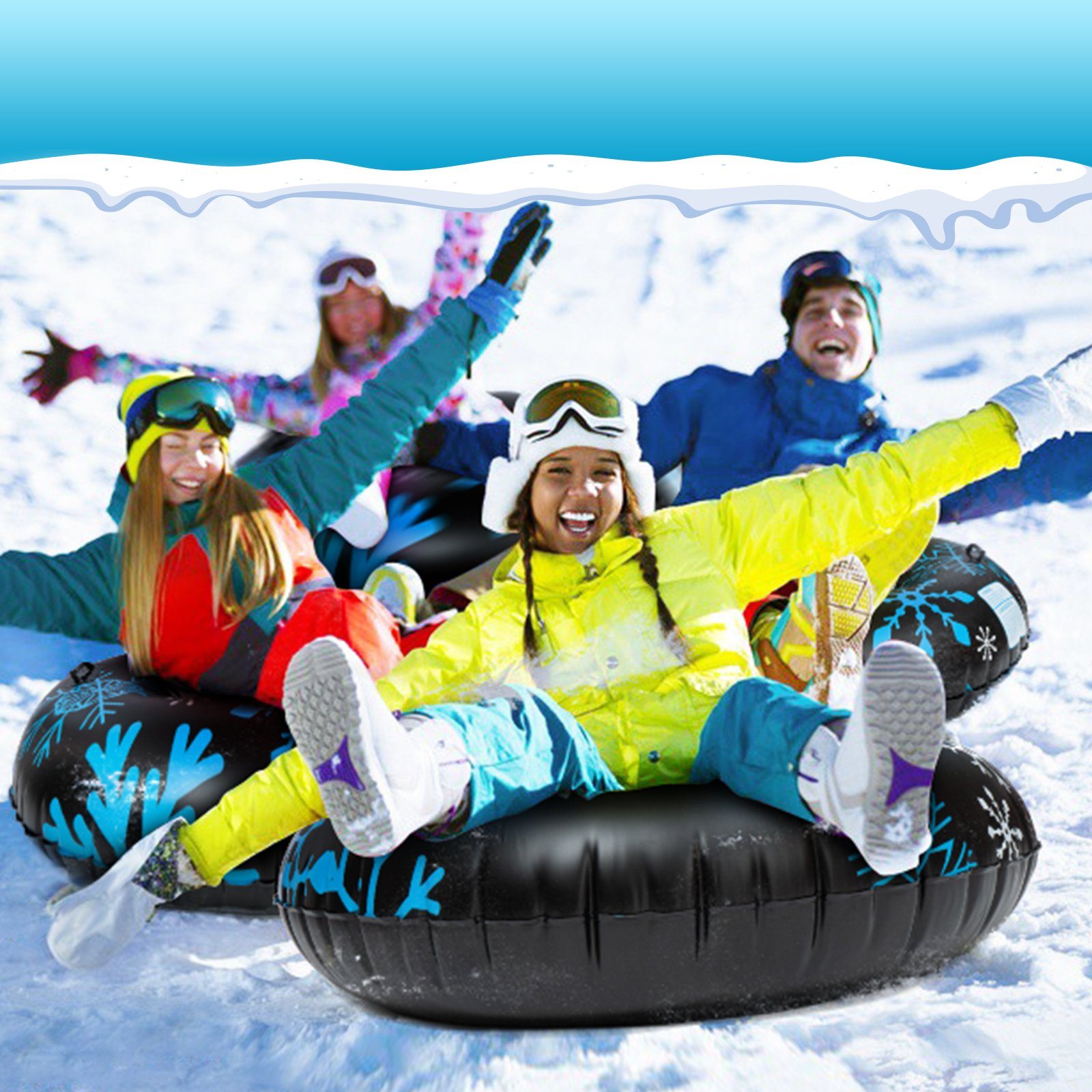 Insma Schlitten »Ø 120cm, belastbar bis 200kg«, Aufblasbarer Schlitten  Schneerutscher mit Griffe Aufbewahrungstasche online kaufen | OTTO