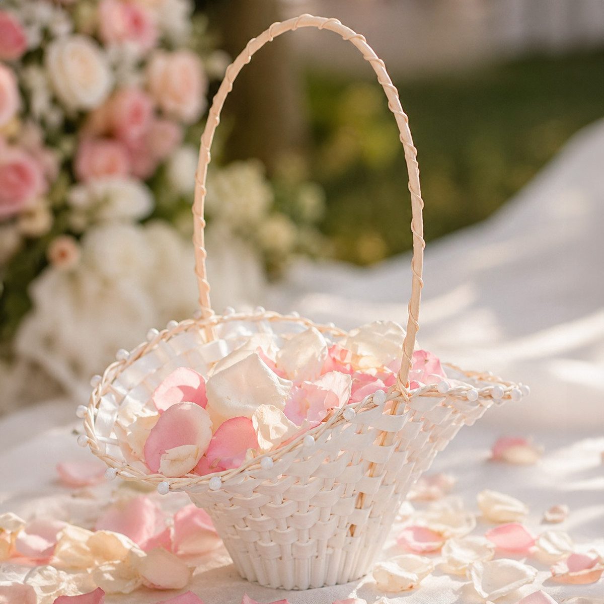 Florists Products Bastelnaturmaterial Elegantes Streukörbchen Hochzeit Blumenkinder Dekoration