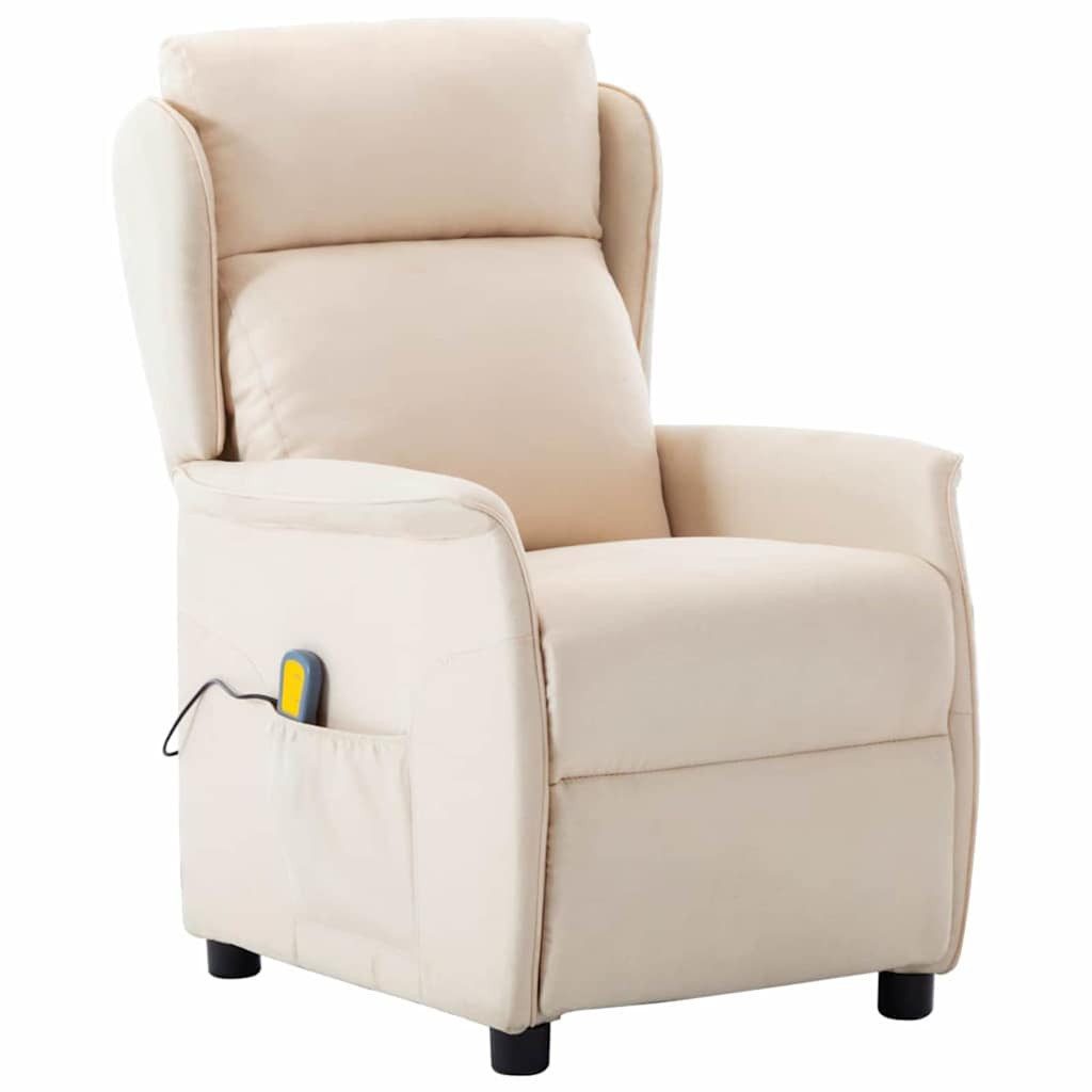 vidaXL Massagesessel Massagesessel mit Kissen Creme günstig online kaufen