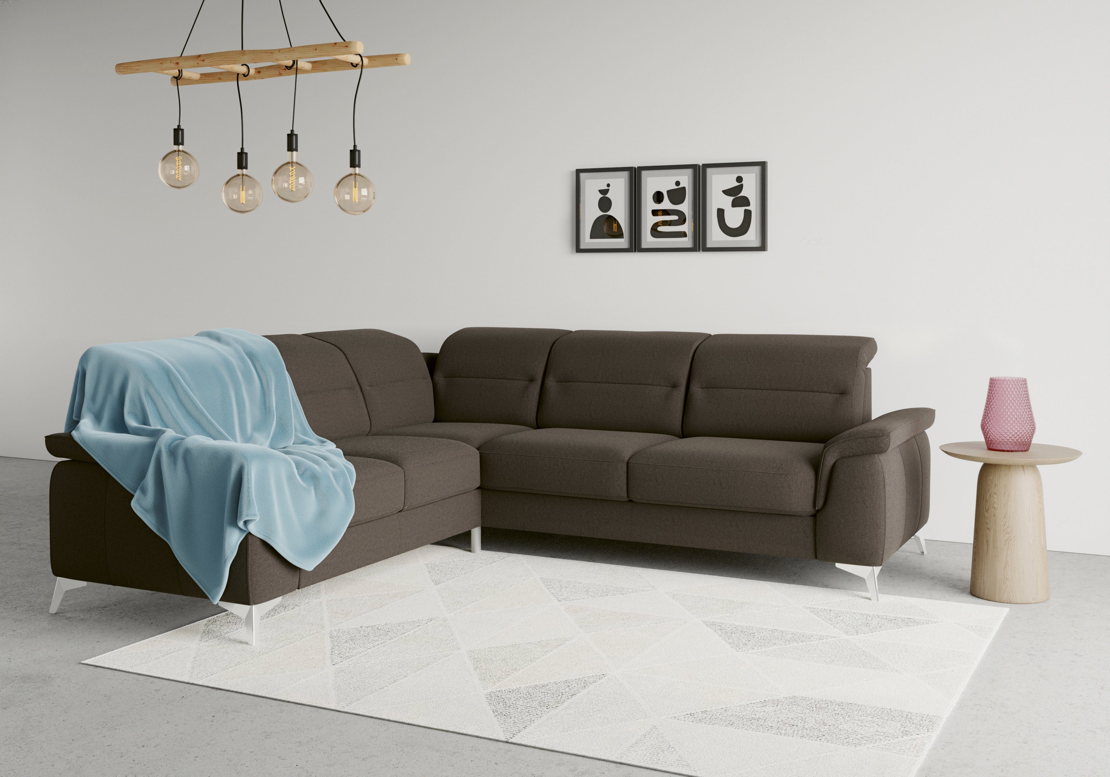 und mit Ecksofa Kopfteilverstellung sit&more Sinatra, Armteilfunktion optional