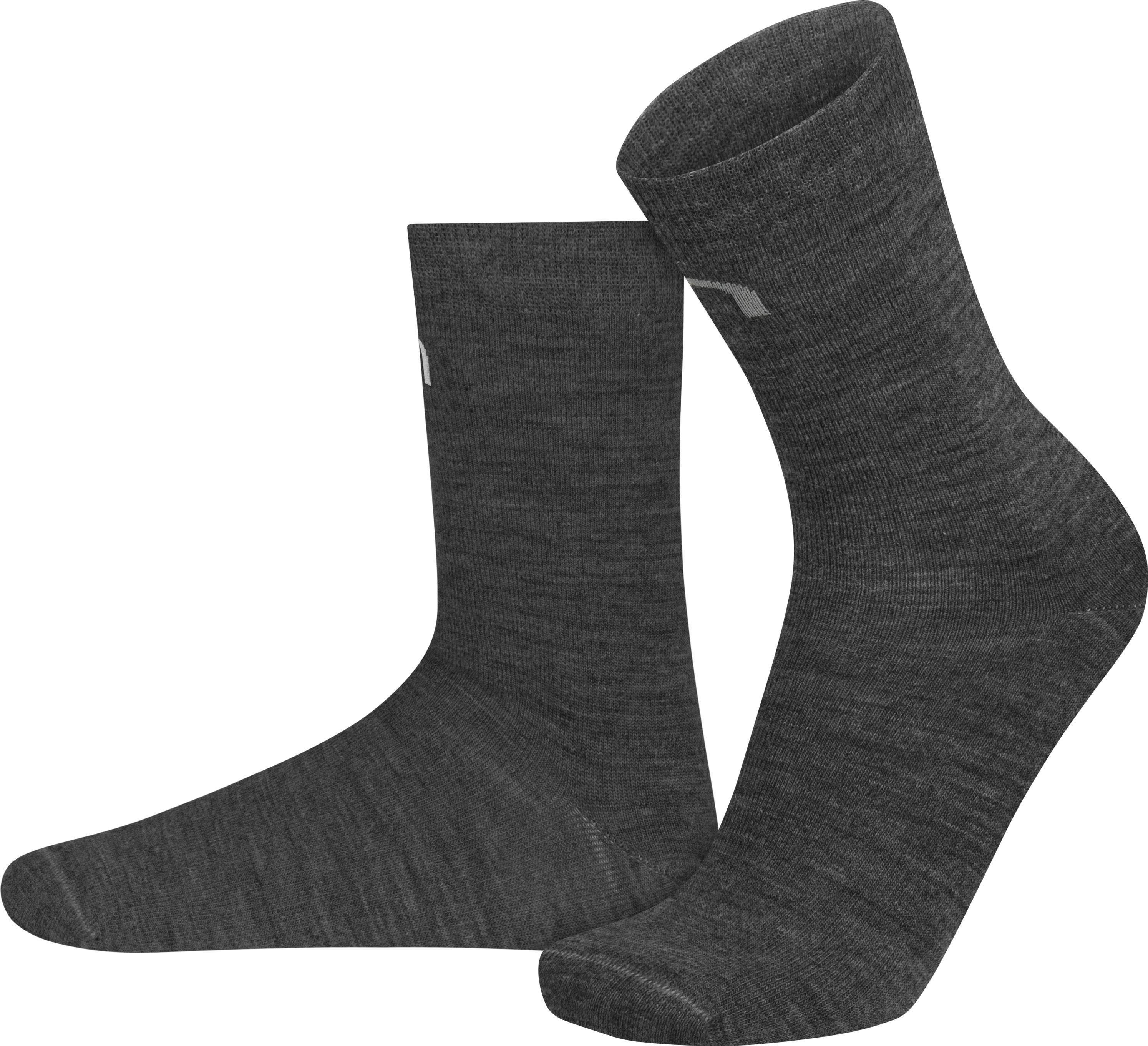 Merinowolle normani Merinowolle 2-Paar, Anthrazit (Set, 2 Businesssocke Paar) hochwertige aus Thermosocken 2